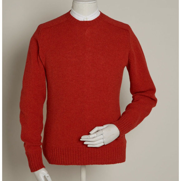 Anderson & Sheppard SHETLAND SWEATER IN RED Size SMALL